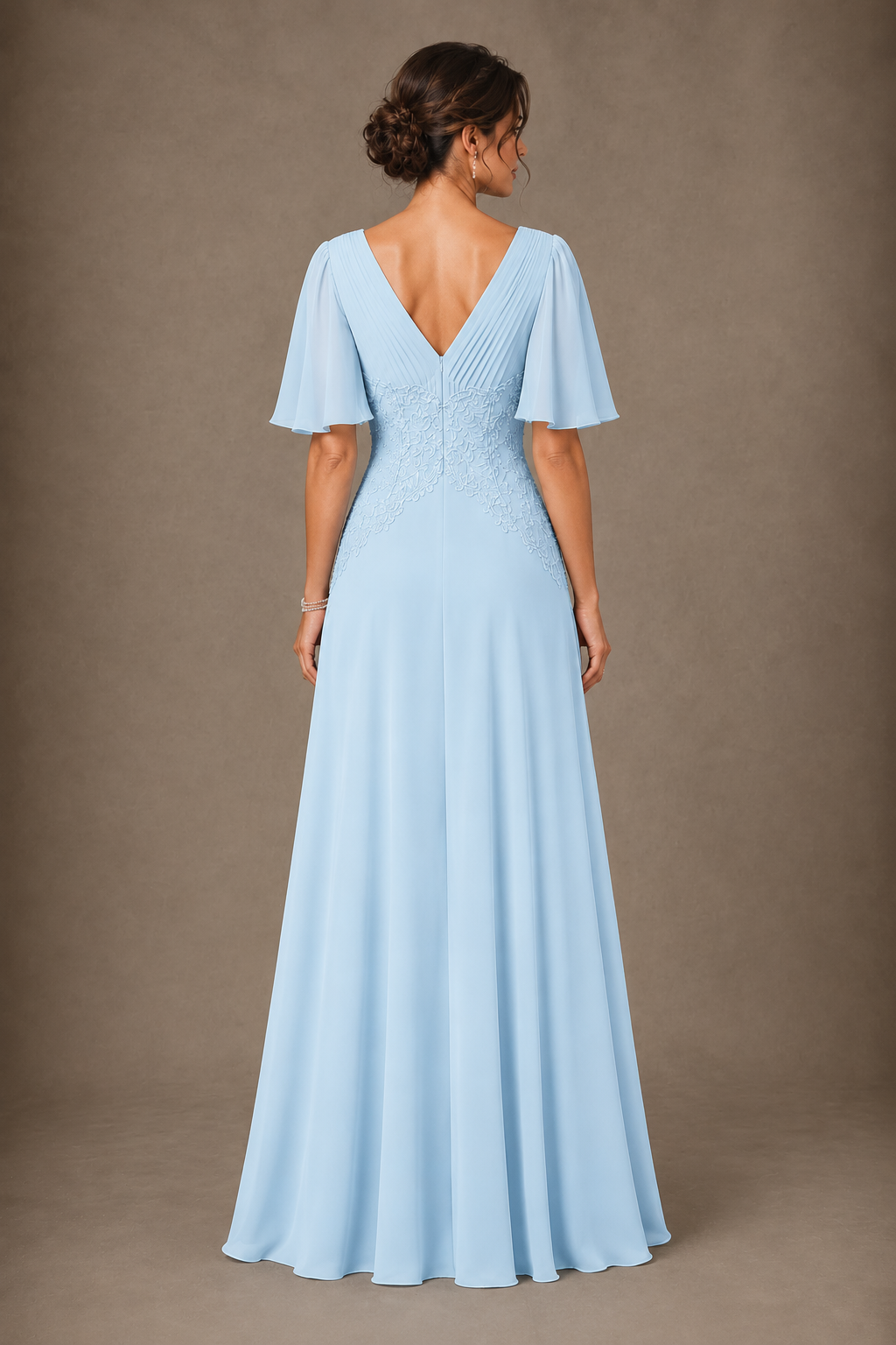 A-Line Chiffon Mother of the Bride Dress with Applique