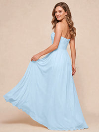 Strapless Pleated Chiffon A-Line Bridesmaid Dress