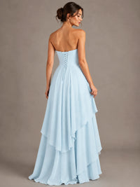 Strapless Ruffle A-Line Maxi Dress