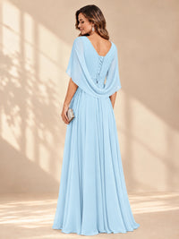 Ruched V Neck Mother of The Bride Dresses with Shawls Appliques and Cap Sleeves