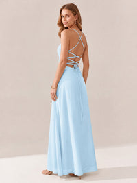 JOVELLEE Yellow Sweetheart Ruched Bust Chiffon Maxi Dress