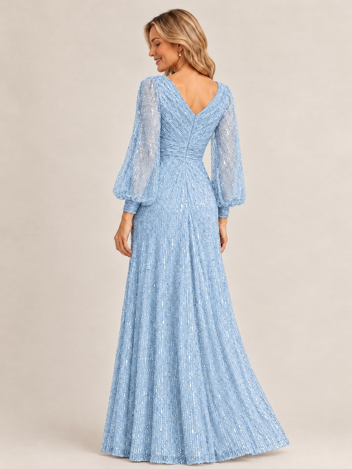 Sparkle Sequin Mother of The Bride Dresses with Long Sleeves