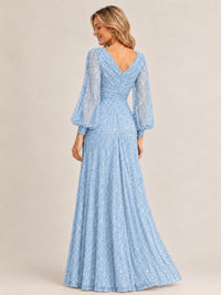Sparkle Sequin Mother of The Bride Dresses with Long Sleeves