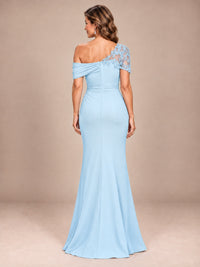 One Shoulder Chiffon Mother of The Bride Dress