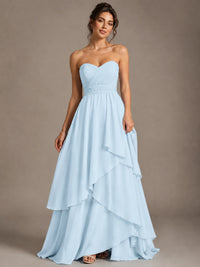 Strapless Ruffle A-Line Maxi Dress