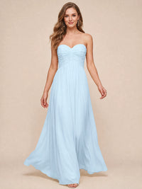 Strapless Pleated Chiffon A-Line Bridesmaid Dress
