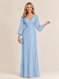 Sparkle Sequin Mother of The Bride Dresses with Long Sleeves
