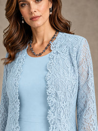 2-Piece Chiffon Mother of the Bride Dress with Lace Jacket