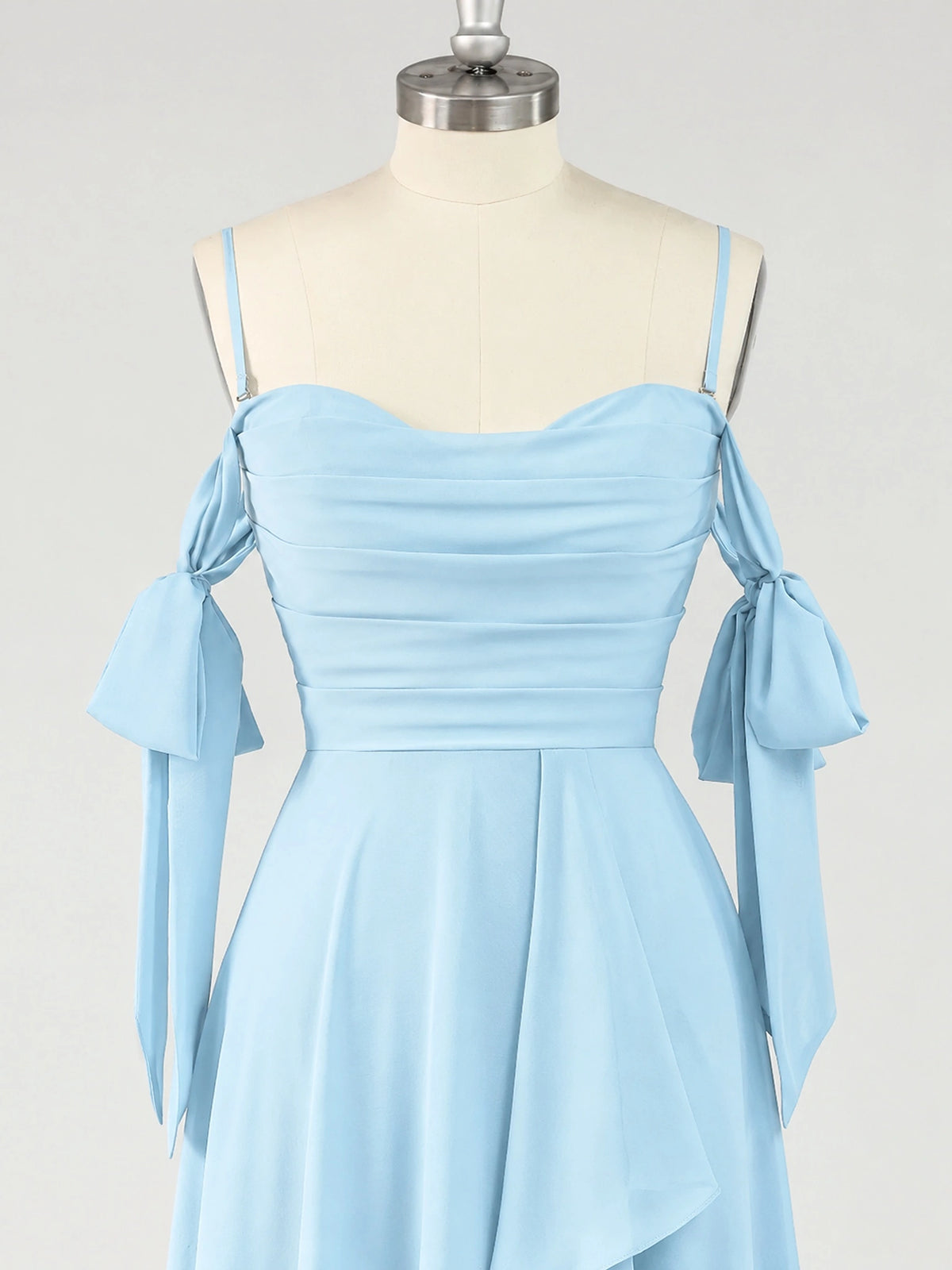 A-Line Ruffles Chiffon Bridesmaid Dress with Slit