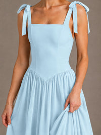 Square Neck A-Line Maxi Dress
