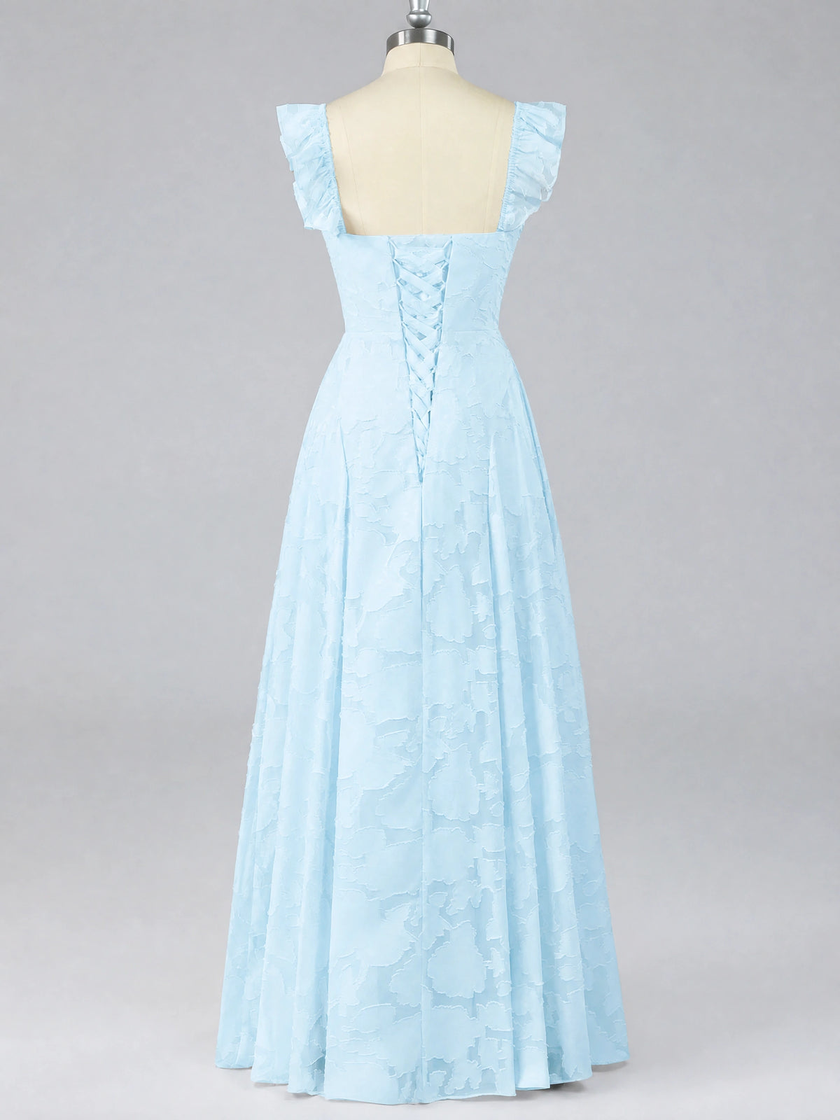 Jacquard Square Neck A-Line Maxi Dress