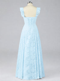 Jacquard Square Neck A-Line Maxi Dress