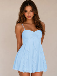 Spaghetti Straps Ruched Sweetheart Short Homecoming Dresses