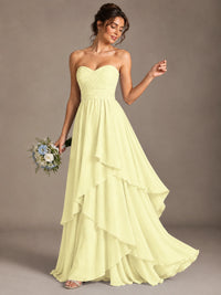 Strapless Ruffle A-Line Maxi Dress