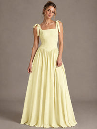 Square Neck A-Line Maxi Dress