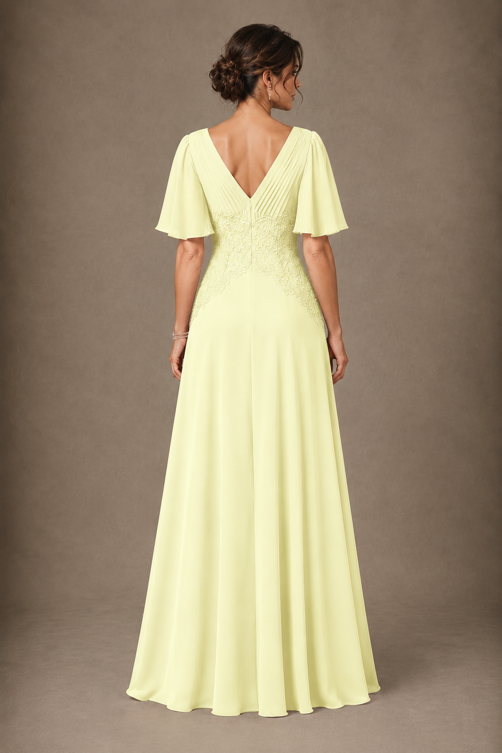 A-Line Chiffon Mother of the Bride Dress with Applique