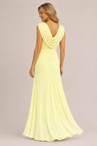 Cowl Neck Ruched Chiffon Mother of the Bride Dress