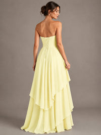 Strapless Ruffle A-Line Maxi Dress