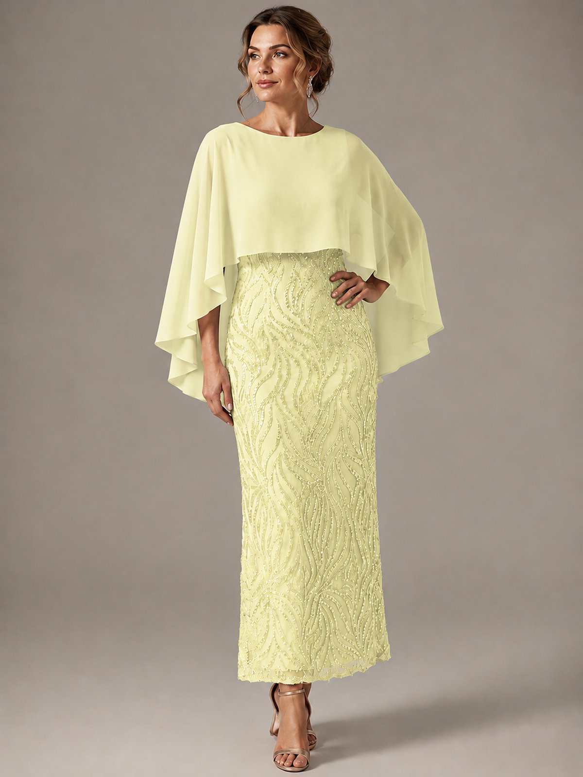 Light Blue Sequin 2 Pieces Mother of the Bride Dress
