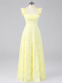 Jacquard Square Neck A-Line Maxi Dress
