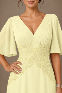 A-Line Chiffon Mother of the Bride Dress with Applique
