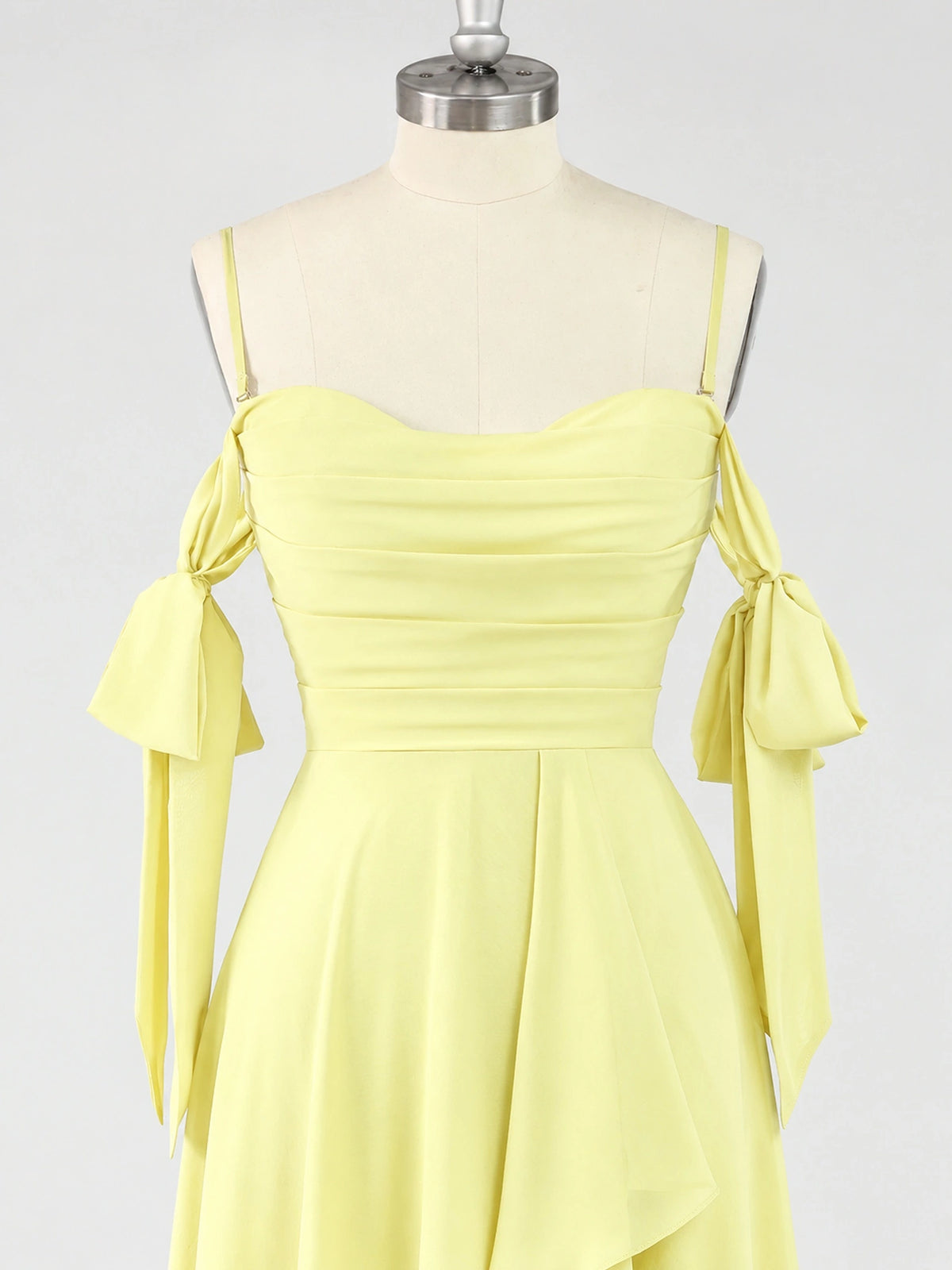 A-Line Ruffles Chiffon Bridesmaid Dress with Slit