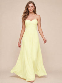 Strapless Pleated Chiffon A-Line Bridesmaid Dress