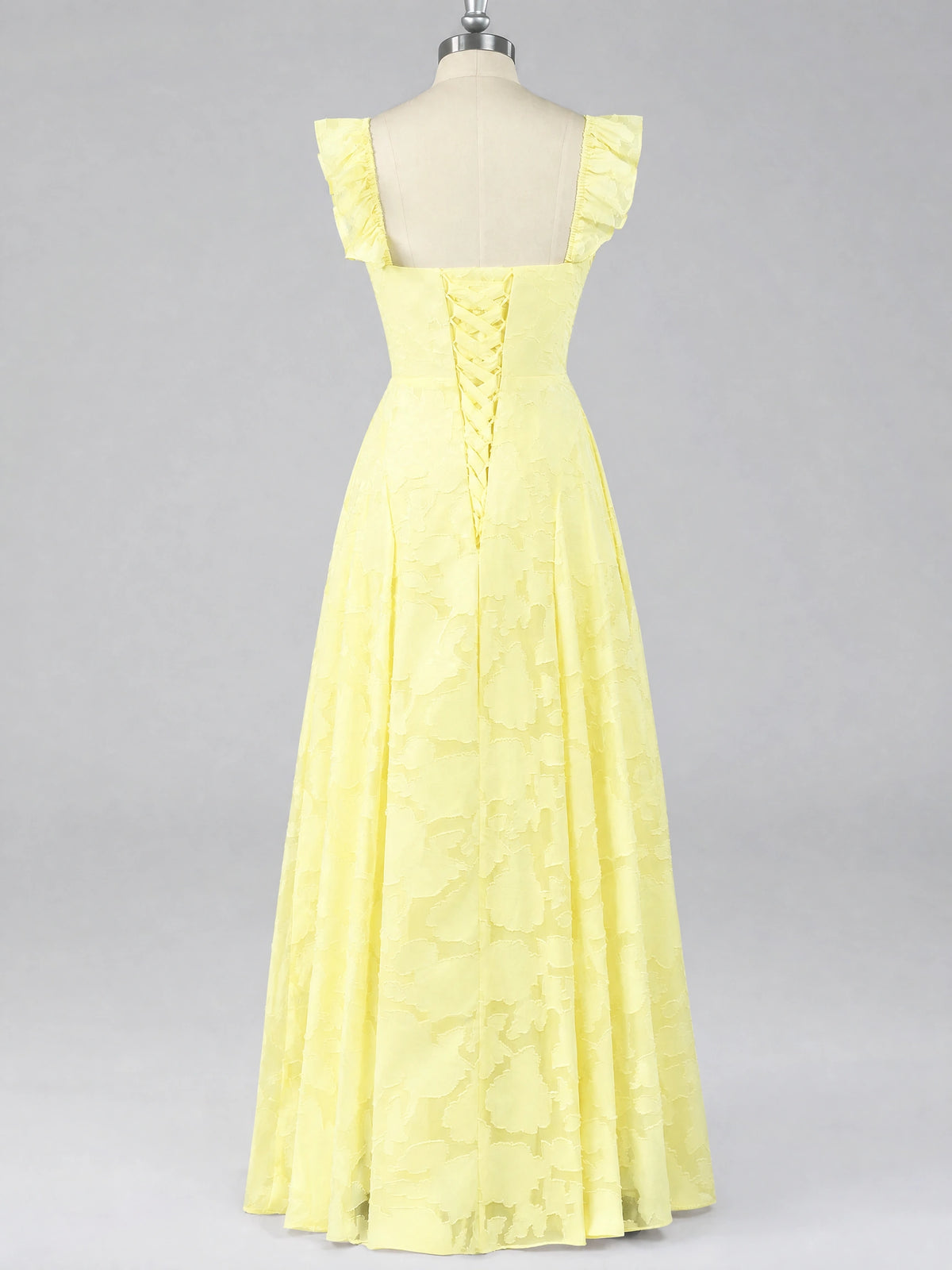 Jacquard Square Neck A-Line Maxi Dress