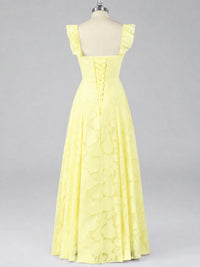 Jacquard Square Neck A-Line Maxi Dress