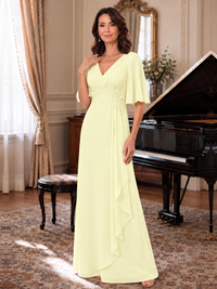 V-Neck Chiffon Lace Mother of the Bride Dresses