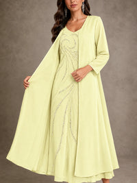 Sequin Chiffon Mother of the Bride Dress with Jacket