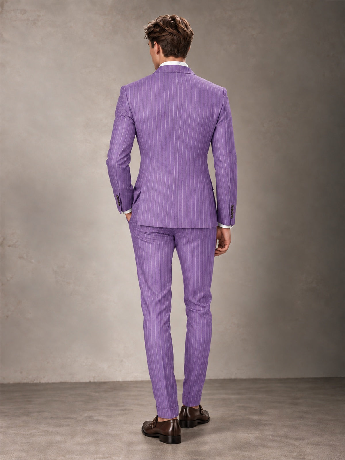 Double Breasted Pinstripe Men's Suit 2 Piece (Jacket & Pants) for Wedding & Formal Prom
