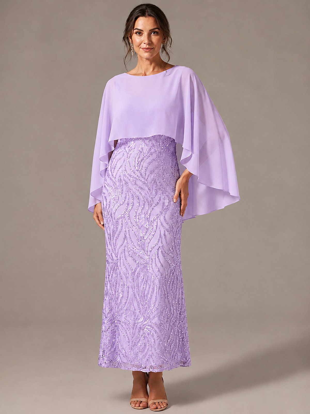 Light Blue Sequin 2 Pieces Mother of the Bride Dress