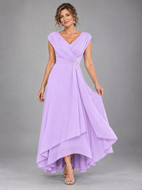 Cap Sleeve Chiffon A-Line Mother of the Bride Dress