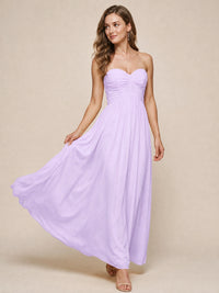 Strapless Pleated Chiffon A-Line Bridesmaid Dress