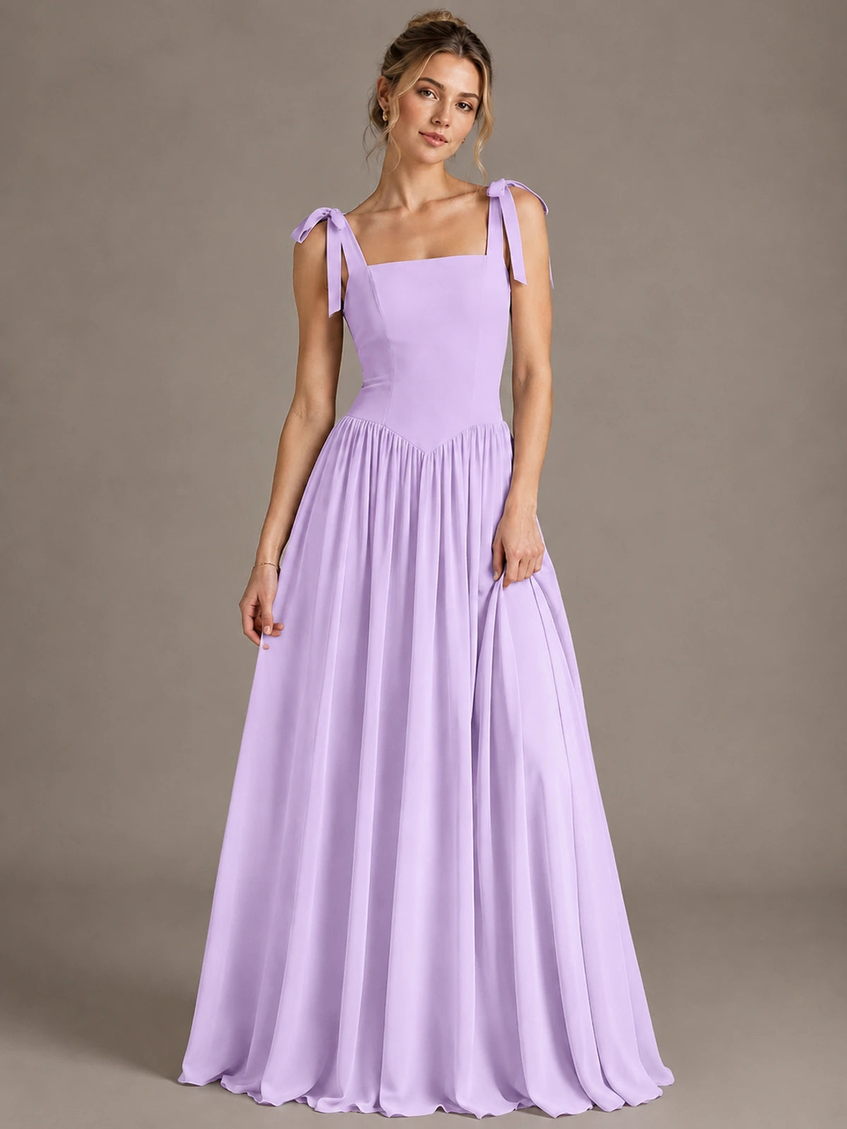 Square Neck A-Line Maxi Dress