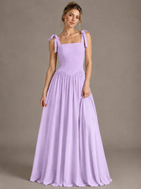 Square Neck A-Line Maxi Dress