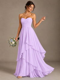Strapless Ruffle A-Line Maxi Dress