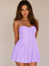 Spaghetti Straps Ruched Sweetheart Short Homecoming Dresses