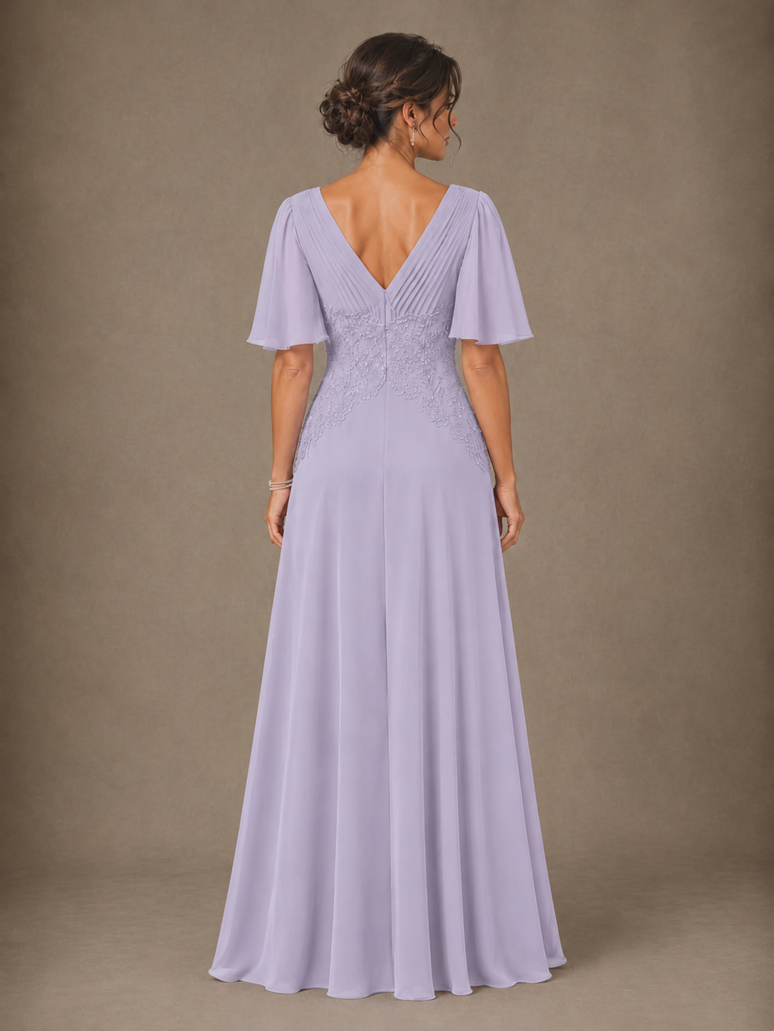 A-Line Chiffon Mother of the Bride Dress with Applique