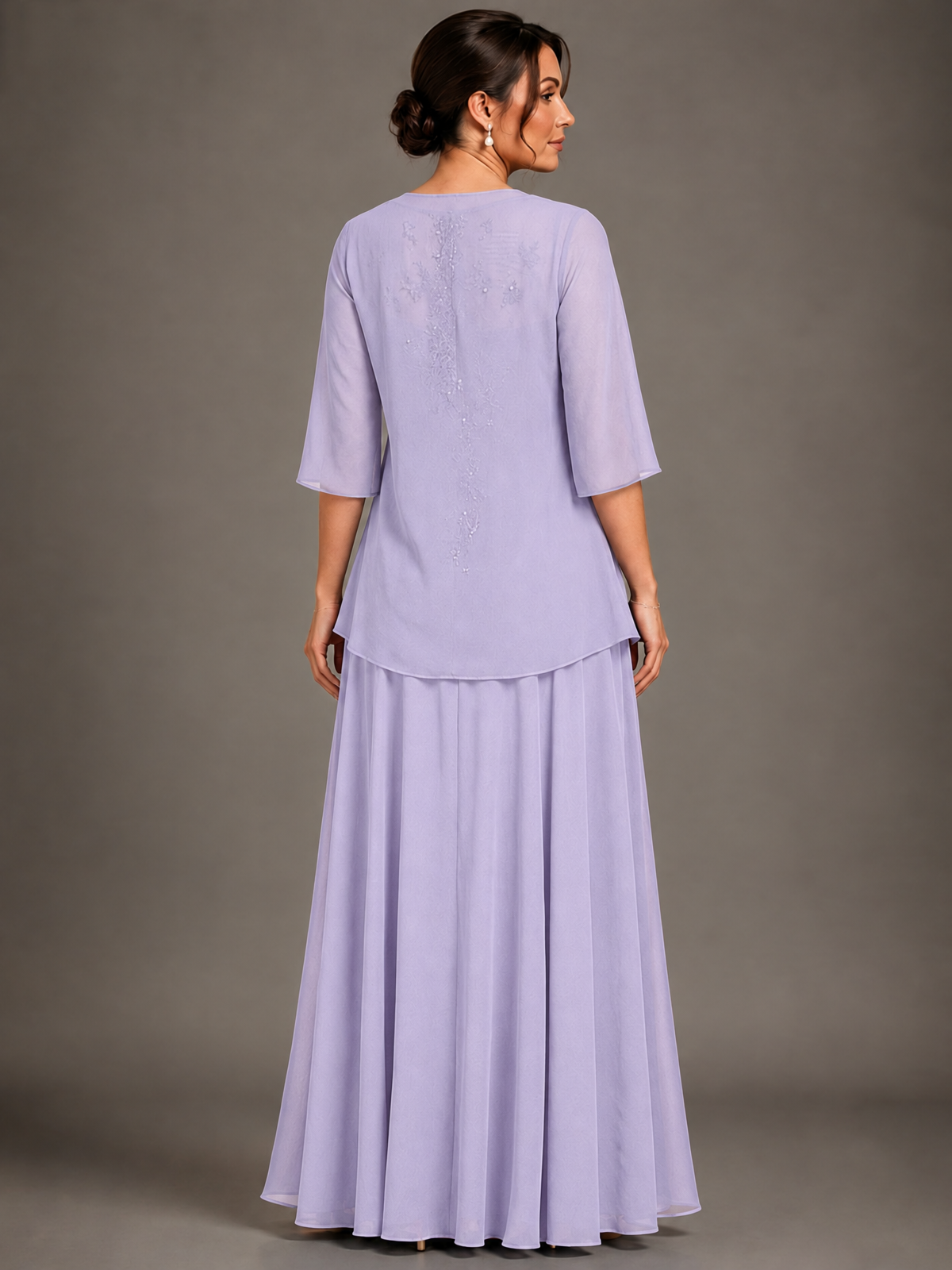A-line 2 Pieces Chiffon Appliques Mother of The Bride Dresses with Jackets
