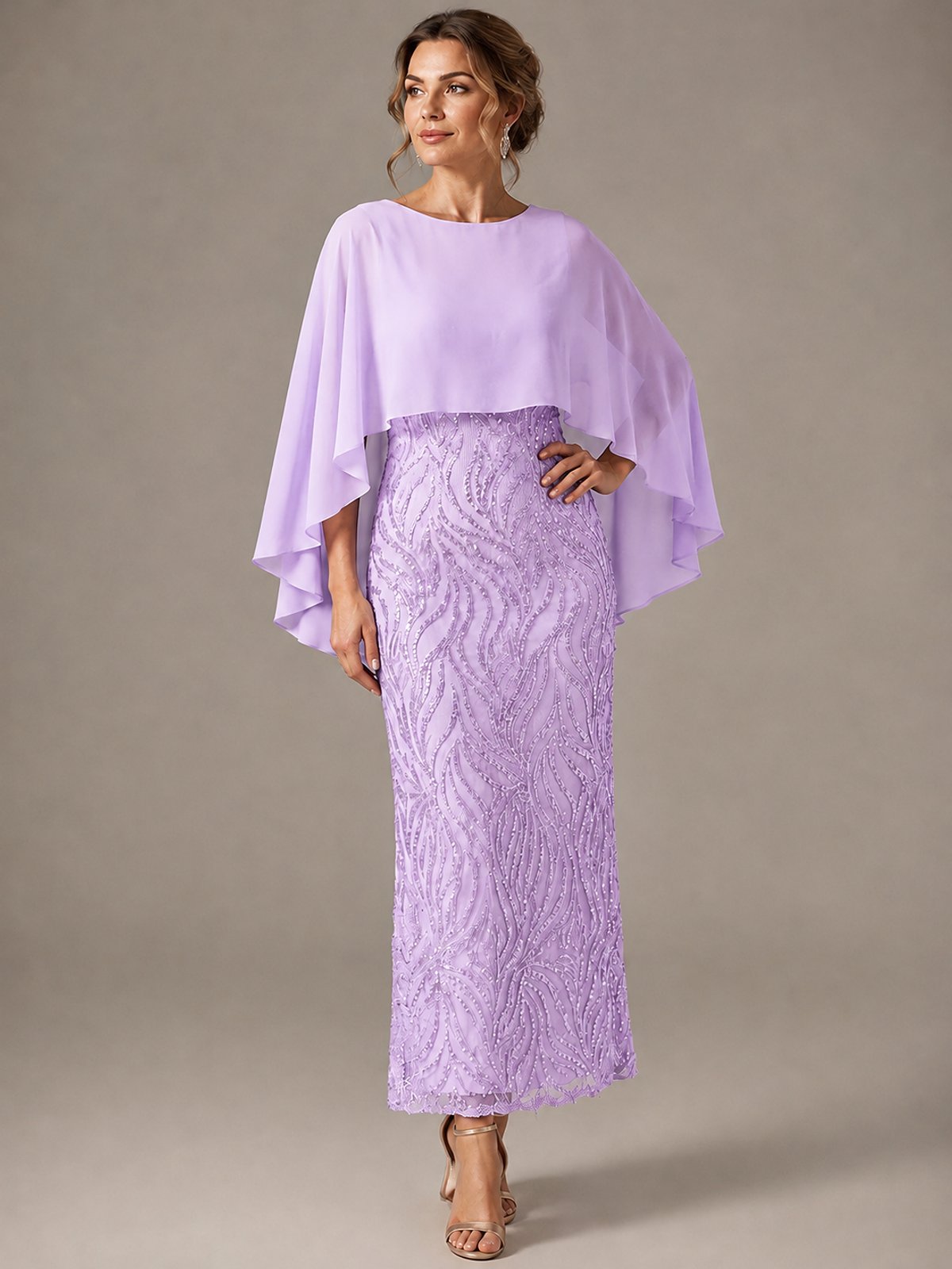 Light Blue Sequin 2 Pieces Mother of the Bride Dress