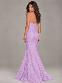 Strapless Corset Mermaid Prom Dress Lace Appliqué Formal Gown