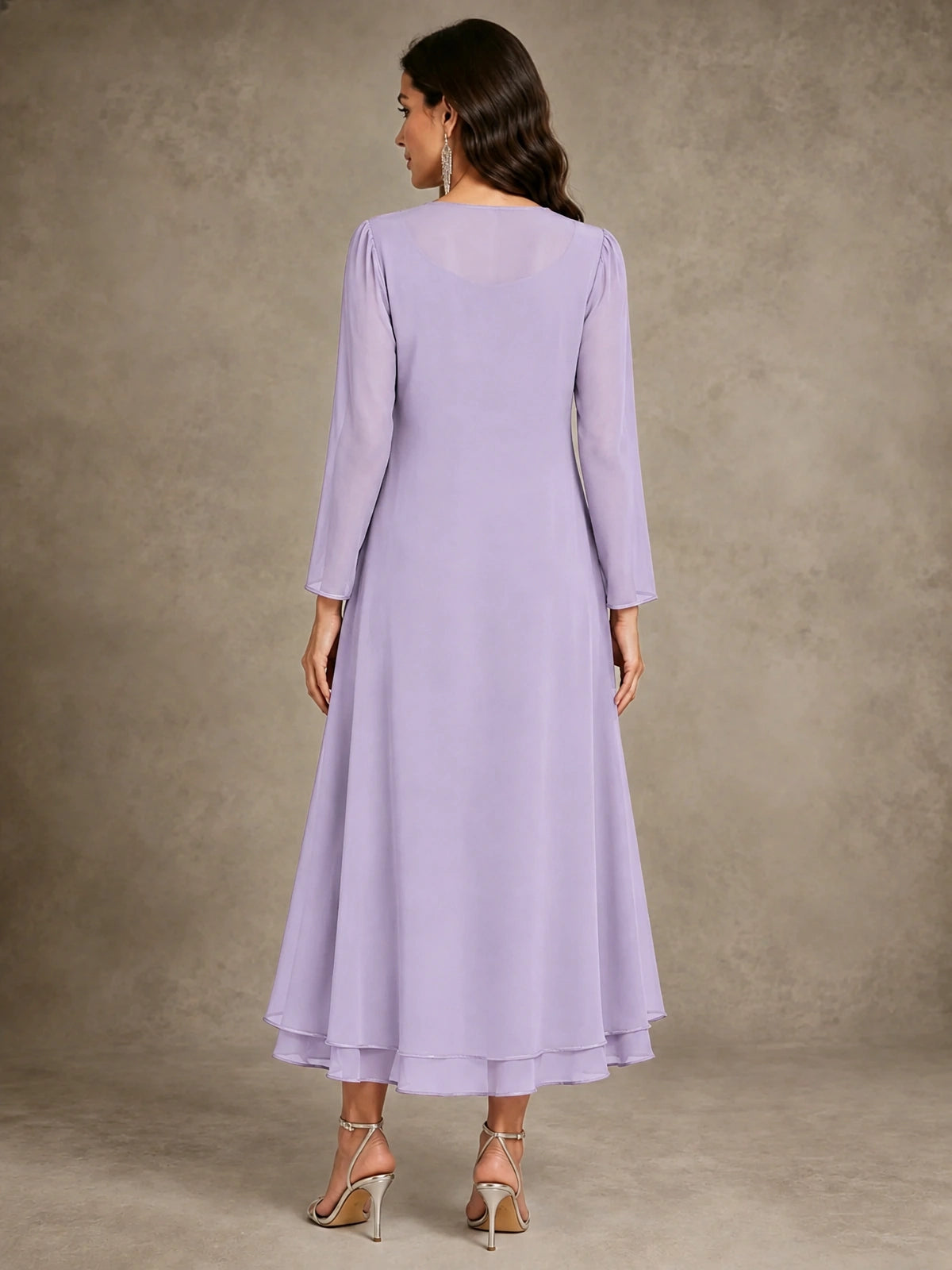 Sequin Chiffon Mother of the Bride Dress with Jacket