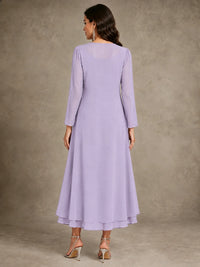 Sequin Chiffon Mother of the Bride Dress with Jacket