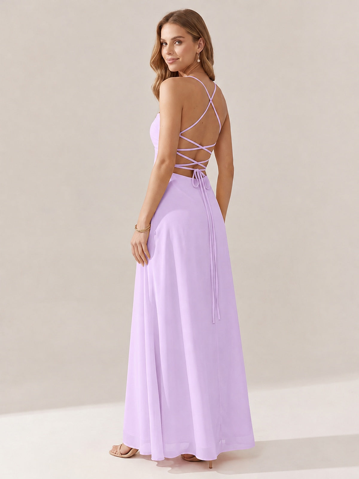 JOVELLEE Yellow Sweetheart Ruched Bust Chiffon Maxi Dress