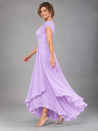 Cap Sleeve Chiffon A-Line Mother of the Bride Dress