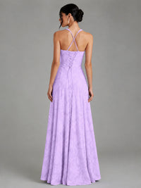A-Line Halter Floral Chiffon Maxi Dress