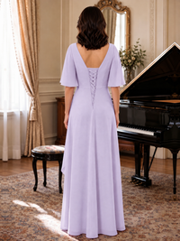 V-Neck Chiffon Lace Mother of the Bride Dresses