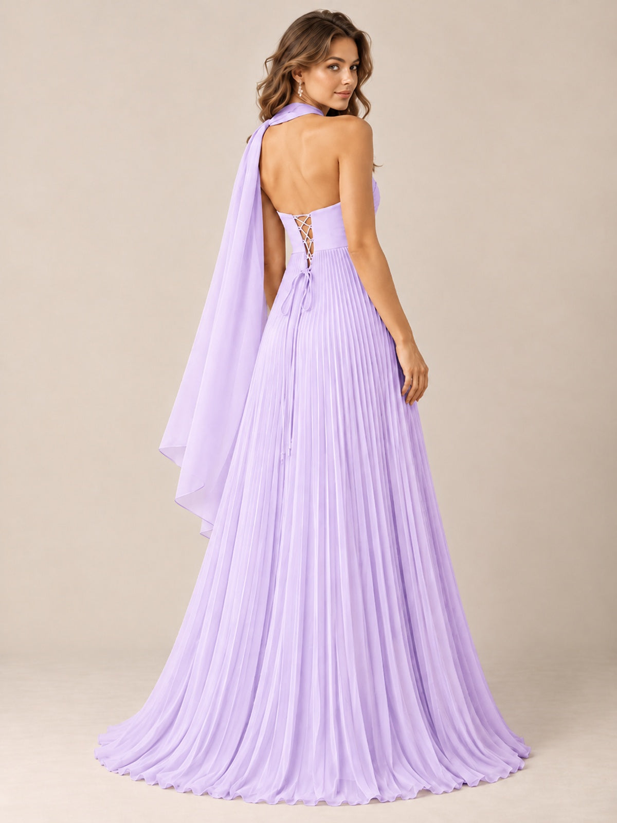 Sweetheart Neckline Pleated Prom Dress Strapless A-line Formal Dress with Flowy Scarf